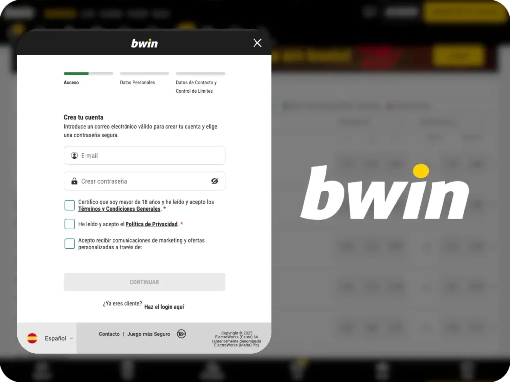 bwin registration